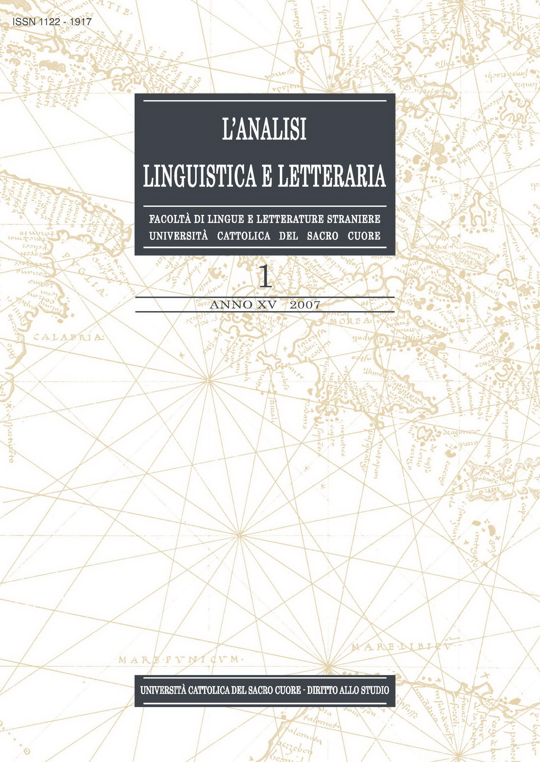 L'Analisi Linguistica e Letteraria 2007-1